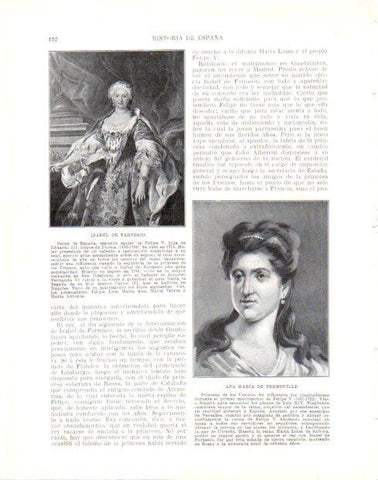 LAMINA V33973: Isabel de Farnesio y Ana Maria de Tremouille