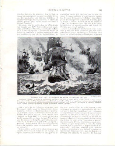 LAMINA V33974: Derrota de la Armada Española en Siracusa por J. Cuchy