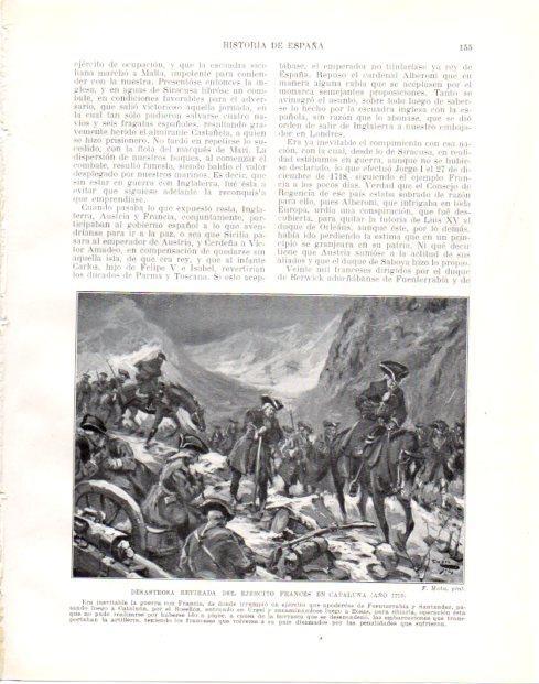 LAMINA V33975: Retirada del ejercito frances en Cataluña en 1719 por F. Mota