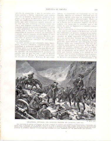 LAMINA V33975: Retirada del ejercito frances en Cataluña en 1719 por F. Mota