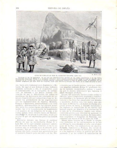 LAMINA V33981: Sitio de Gibraltar por el ejercito español 1727 por F. Mota