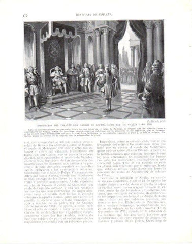 LAMINA V33983: Coronacion del Infante Carlos como rey de Sicilia por F. Blanch