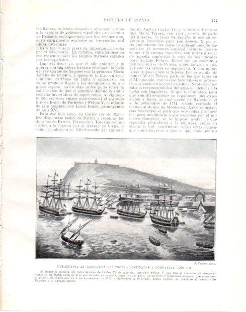LAMINA V33986: Embarque en Barcelona de las tropas destinadas a Lombardia 1741 por J. Cuchy