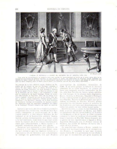 LAMINA V34017: Carlos IV entrega a Godoy el decreto de su relevo 1798
