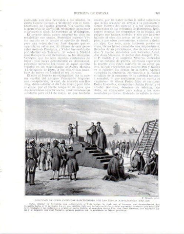 LAMINA V34049: Ejecucion de patricios barceloneses por tropas de Napoleon en 1809