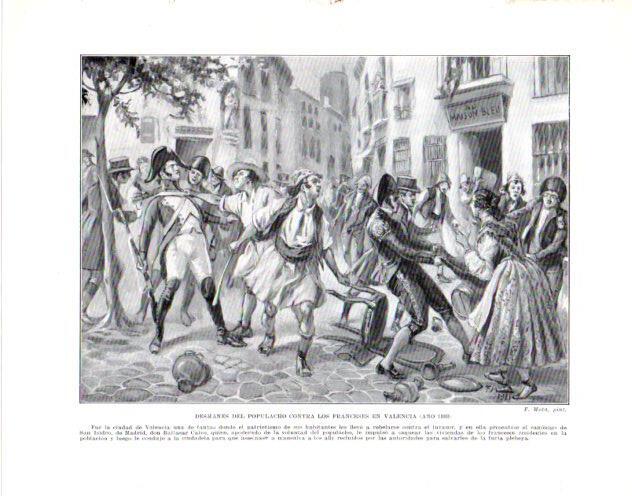 LAMINA V34050: Disturbios en Valencia contra los franceses en 1808 por F. Mota