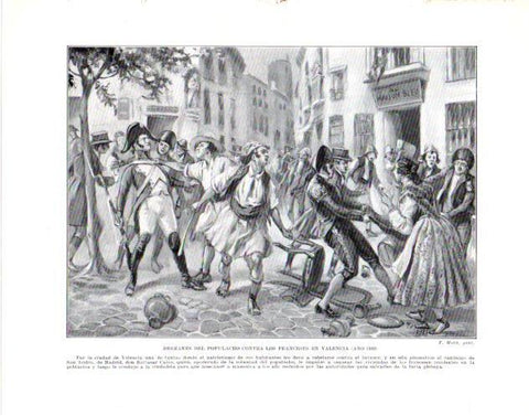 LAMINA V34050: Disturbios en Valencia contra los franceses en 1808 por F. Mota