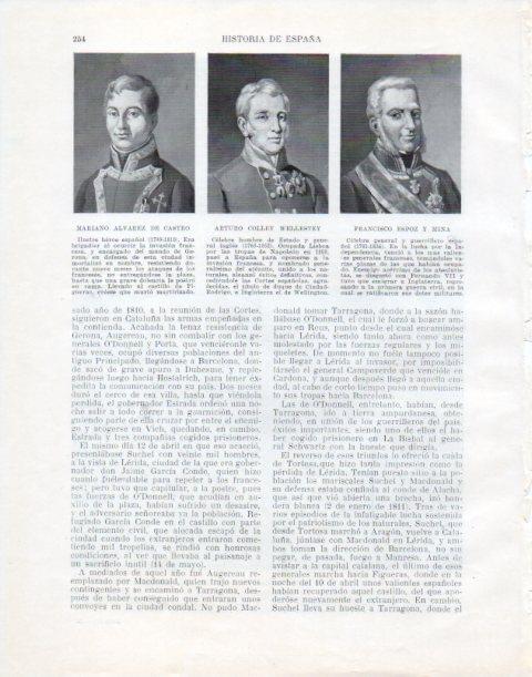 LAMINA V34052: M. Alvarez de Castro, A. Colley Wellestey y F. Espoz y Mina