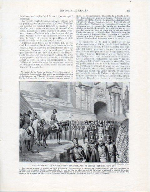 LAMINA V34054: Tropas de Lord Wellington en Ciudad Rodrigo en 1812 por F. Blanch