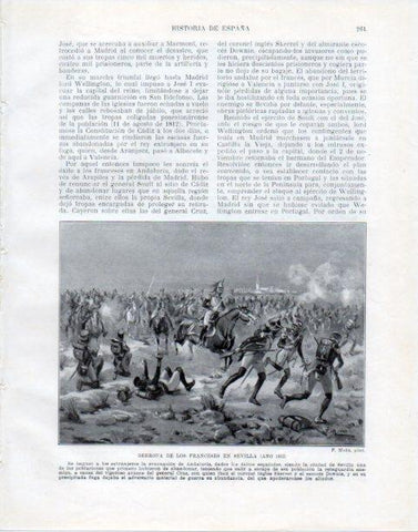 LAMINA V34056: Derrota de los franceses en Sevilla en 1812 por F. Mota
