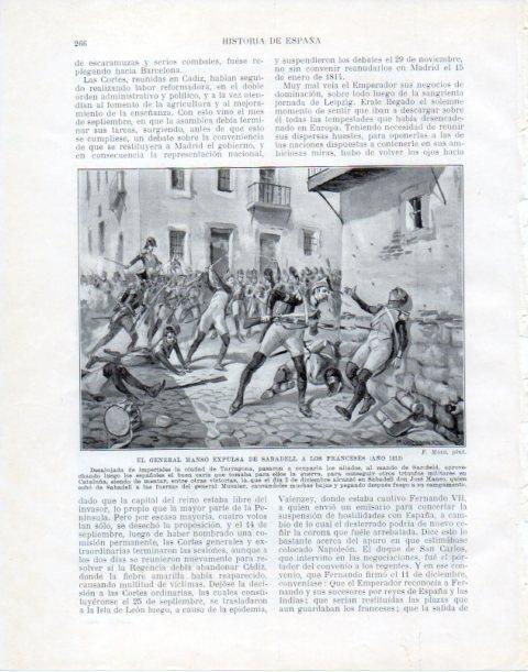 LAMINA V34058: El General Manso expulsa a los franceses de Sabadell en 1813 por F. Mota