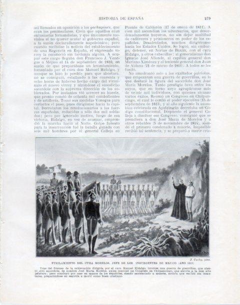 LAMINA V34064: Fusilamiento del cura Morelos en 1815 por J. Cuchy