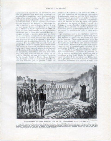 LAMINA V34064: Fusilamiento del cura Morelos en 1815 por J. Cuchy