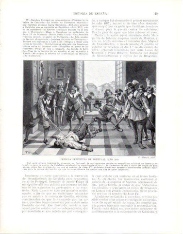 LAMINA V34042: Perdida de Portugal año 1640 por F. Blanch
