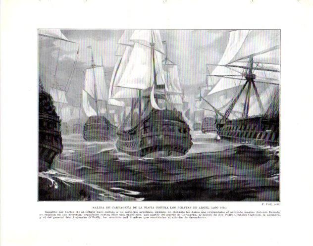 LAMINA V34023: Salida de la Flota de CaRtagena contra los piratas de Argel año 1775