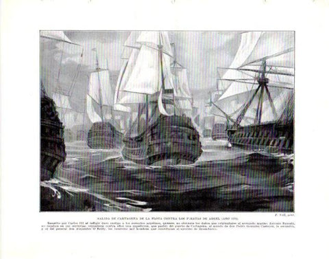 LAMINA V34023: Salida de la Flota de CaRtagena contra los piratas de Argel año 1775
