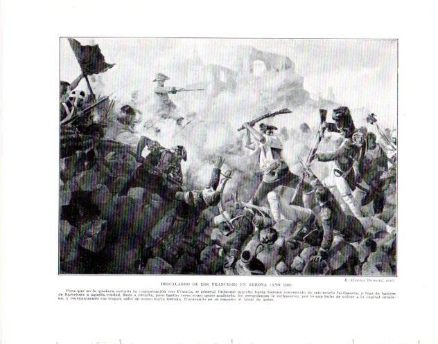LAMINA V34026: Descalabro de los franceses en Gerona año 1808 por Alvarez Dumont