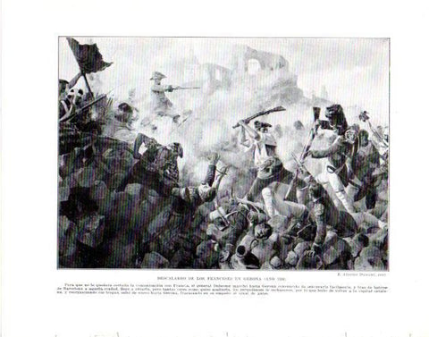 LAMINA V34026: Descalabro de los franceses en Gerona año 1808 por Alvarez Dumont
