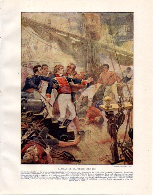 LAMINA V34030: Batalla de Trafalgar por Alvarez Dumont
