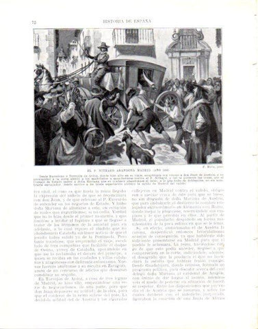 LAMINA V34032: P. Nithard abandona Madrid año 1668 por F. Mota