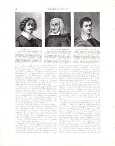 LAMINA V34039: Juan de Pareja, J. Carreño de Miranda y J. Bautista del Mazo