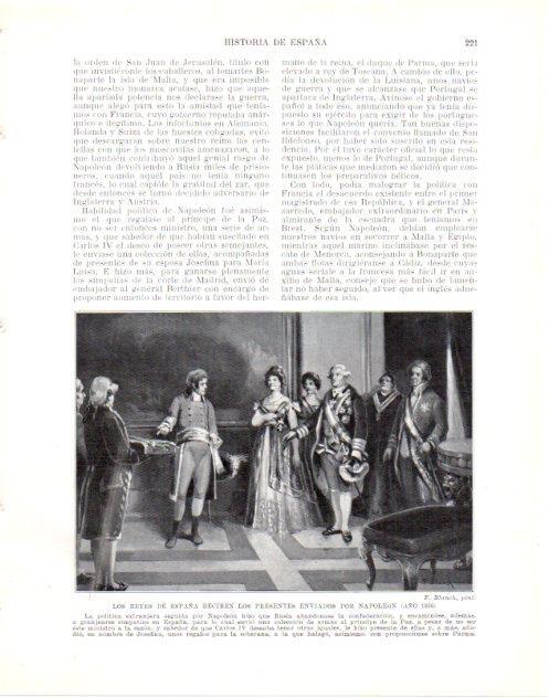 LAMINA V34018: Los reyes de España reciben los presentes enviados por Napoleon año 1800