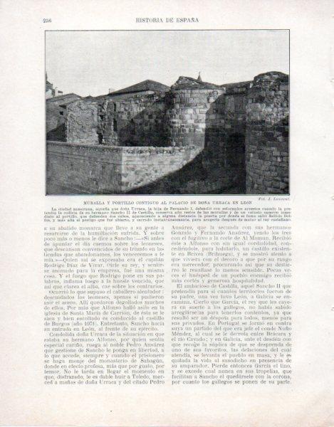 LAMINA V33509: Muralla y portico contiguo al Palacio de Doña Urraca en Leon