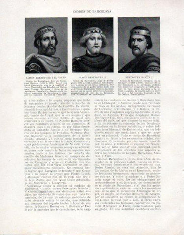 LAMINA V33512: Ramon Berenguer I El Viejo Ramon Berenguer II y Ramon Berenguer II