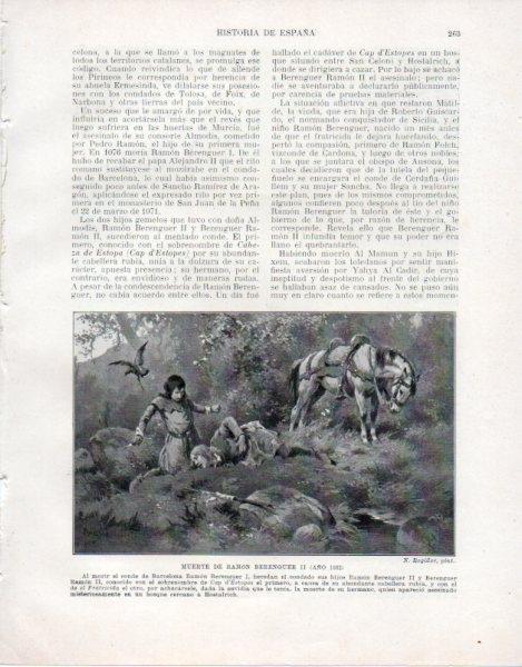 LAMINA V33513: Muerte de Ramon Berenguer II por N. Regidor