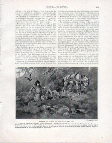 LAMINA V33513: Muerte de Ramon Berenguer II por N. Regidor