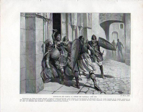 LAMINA V33516: Asesinato de Garcia II Conde de Castilla por F. Mota