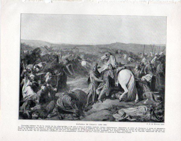 LAMINA V33518: Batalla de Zalaca por C. J. de Rivera