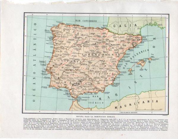 LAMINA V33526: Mapa de España bajo la dominacion romana