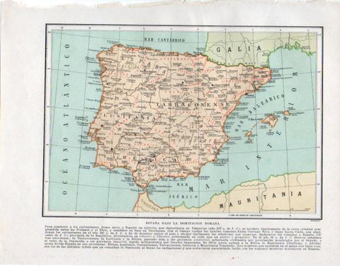 LAMINA V33526: Mapa de España bajo la dominacion romana