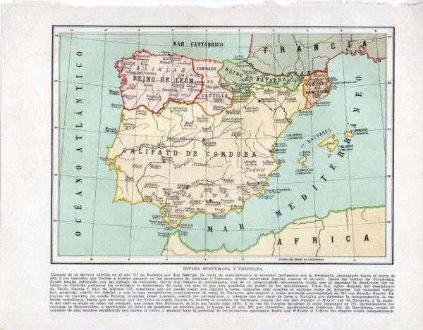 LAMINA V33527: Mapa de España musulmana y cristiana