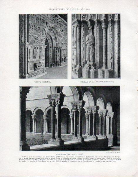 LAMINA V33485: Puerta y claustro del Monasterio de Ripoll