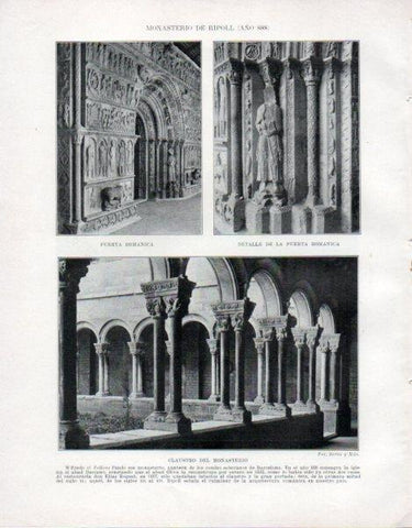 LAMINA V33485: Puerta y claustro del Monasterio de Ripoll
