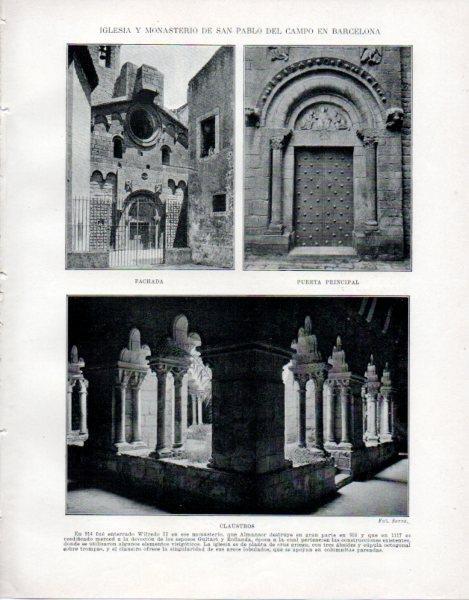 LAMINA V33488: Iglesia y Monasterio de San Pablo del Campo en Barcelona