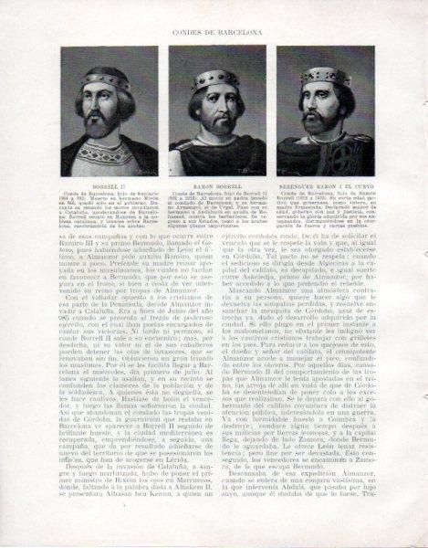LAMINA V33496: Borrell II Ramon Borrell y Berenguer Ramon I el Cuervo Condes de Barcelona