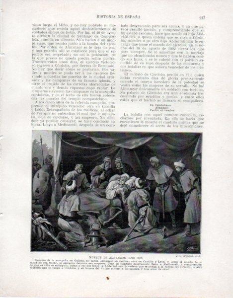 LAMINA V33498: Muerte de Almanzor por J. G. Mencia