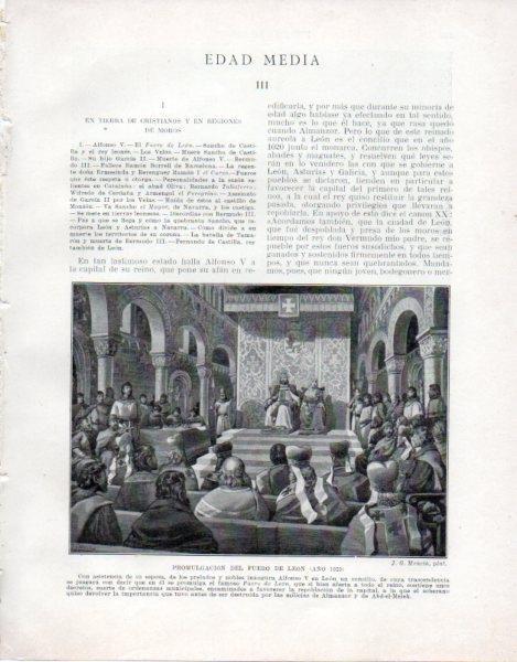 LAMINA V33501: Promulgacion del Fuero de Leon por J. G. Mencia