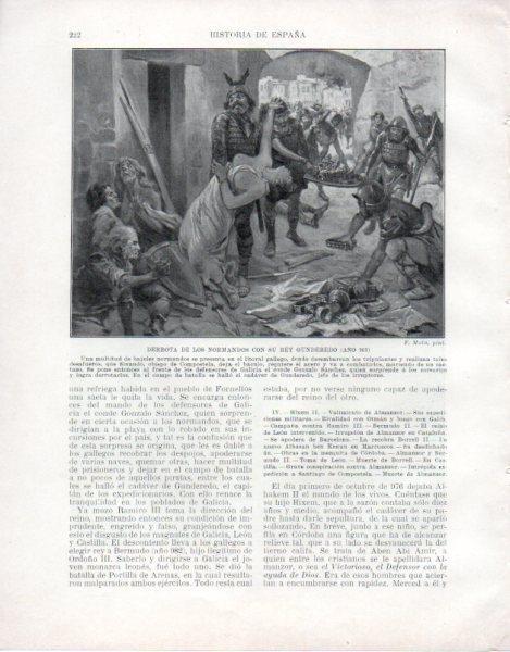 LAMINA V33495: Derrota de los normandos con su rey Gunderedo por F. Mota