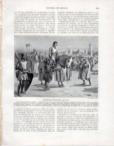 LAMINA V33565: Rendicion de Sevilla por F. Mota