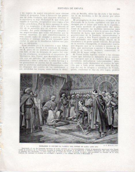 LAMINA V33577: Mohamed II recibe la cabeza del conde de Lara por J. G. Mencia