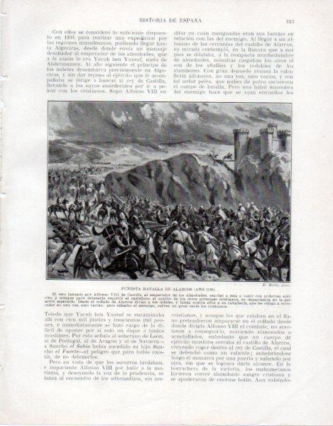 LAMINA V33554: Batalla de Alarcos por F. Mota