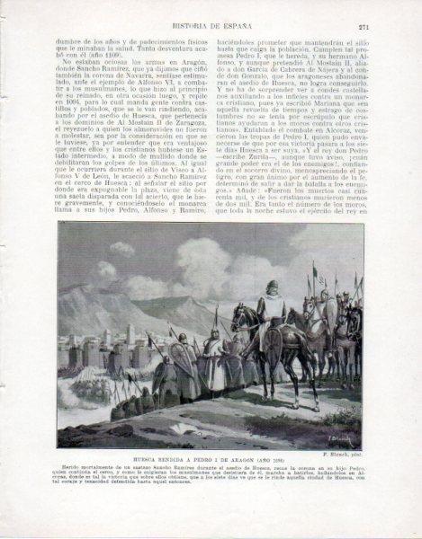 LAMINA V33535: Huesca rendida a Pedro I de Aragon por F. Blanch