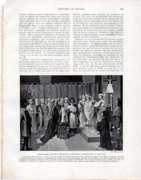 LAMINA V33545: Esponsales de Doña Petronila con Ramon Berenguer IV por F. Mota