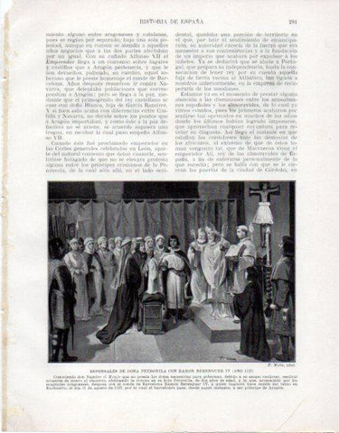LAMINA V33545: Esponsales de Doña Petronila con Ramon Berenguer IV por F. Mota