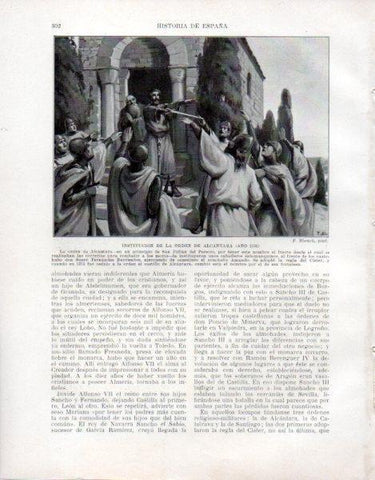LAMINA V33548: Institucion de la Orden de Alcantara por F. Blanch