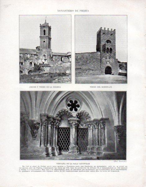 LAMINA V33553: Abside torre del Homenaje y ventana del Monasterio de Piedra